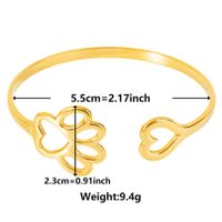 Simple Style Paw Print Heart Shape Stainless Steel Plating Hollow Out 18k Gold Plated Bangle sku image 2