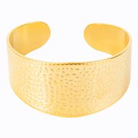 Retro Exaggerated Solid Color Stainless Steel Plating Bangle main image 5