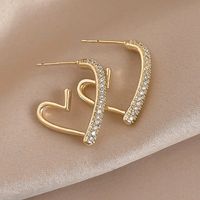 1 Pair French Style Simple Style Classic Style Heart Shape Alloy Drop Earrings main image 4
