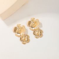 1 Piece Ig Style Nordic Style Exaggerated Flower Plating Alloy Drop Earrings main image 5