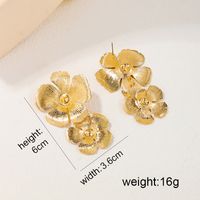 1 Piece Ig Style Nordic Style Exaggerated Flower Plating Alloy Drop Earrings main image 2