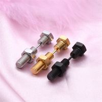 1 Piece Ig Style Punk Cool Style Screw Plating Stainless Steel 18k Gold Plated Ear Studs main image 3