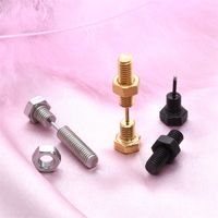 1 Piece Ig Style Punk Cool Style Screw Plating Stainless Steel 18k Gold Plated Ear Studs main image 1