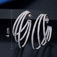 1 Pair Casual Simple Style Solid Color Plating Inlay Copper Zircon 14k Gold Plated Rhodium Plated Earrings main image 2