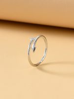 Zinc Alloy Gold Plated Simple Style Commute Arrow Solid Color Open Rings sku image 1