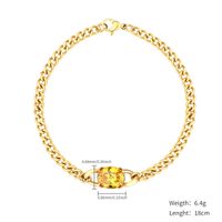 Cute Simple Style Square Oval Heart Shape Stainless Steel Gold Plated Zircon Bracelets In Bulk sku image 5