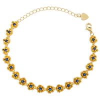 Elegant Simple Style Daisy Copper 18k Gold Plated Zircon Bracelets In Bulk main image 6