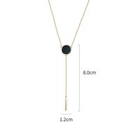 Simple Style Round Sterling Silver Plating Inlay Agate 18k Gold Plated White Gold Plated Pendant Necklace main image 2