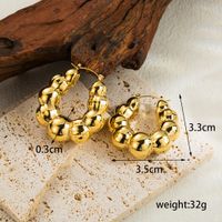 1 Pair Simple Style Classic Style Round Solid Color Plating Stainless Steel 14k Gold Plated Ear Studs main image 2