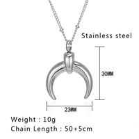 304 Stainless Steel 18K Gold Plated Simple Style Plating Moon Pendant Necklace main image 2