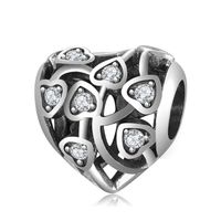 Romantic Heart Shape Sterling Silver Inlay Zircon Jewelry Accessories sku image 2