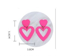 1 Pair Simple Style Heart Shape Spray Paint Alloy Drop Earrings main image 2