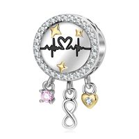 Romantic Electrocardiogram Heart Shape Flower Sterling Silver Plating Inlay Zircon Valentine's Day Jewelry Accessories sku image 5