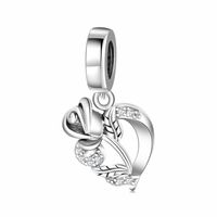Romantic Electrocardiogram Heart Shape Flower Sterling Silver Plating Inlay Zircon Valentine's Day Jewelry Accessories sku image 1