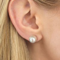 1 Piece Sweet Round Plating Sterling Silver Silver Plated Ear Studs sku image 1