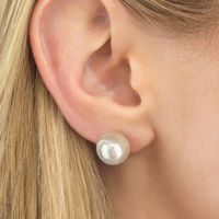 1 Piece Sweet Round Plating Sterling Silver Silver Plated Ear Studs sku image 2