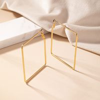 1 Pair Exaggerated Simple Style Quadrilateral Plating Alloy Gold Plated Hoop Earrings main image 3
