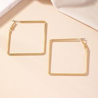 1 Pair Exaggerated Simple Style Quadrilateral Plating Alloy Gold Plated Hoop Earrings main image 5
