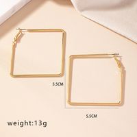 1 Pair Exaggerated Simple Style Quadrilateral Plating Alloy Gold Plated Hoop Earrings main image 2