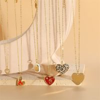 Simple Style Heart Shape Copper 14k Gold Plated Zircon Pendant Necklace In Bulk main image 4