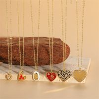 Simple Style Heart Shape Copper 14k Gold Plated Zircon Pendant Necklace In Bulk main image 1