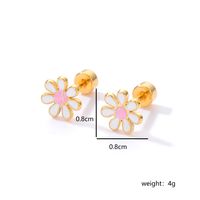 Simple Style Flower Plating 201 Stainless Steel 18K Gold Plated Ear Studs main image 11