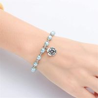 Sweet Flower Imitation Pearl Rhinestone Copper White Gold Plated Bracelets In Bulk main image 4