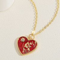 Simple Style Heart Shape Copper 14k Gold Plated Zircon Pendant Necklace In Bulk sku image 5