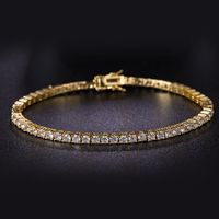 Copper 18K Gold Plated Glam Wedding Romantic Solid Color Chain Inlay Zircon Tennis Bracelet main image 3