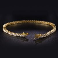 Copper 18K Gold Plated Glam Wedding Romantic Solid Color Chain Inlay Zircon Tennis Bracelet main image 5
