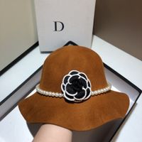 Women's Lady Solid Color Flower Big Eaves Fedora Hat main image 5