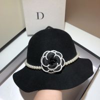 Women's Lady Solid Color Flower Big Eaves Fedora Hat main image 3