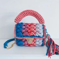 Women's Polyester Color Block Elegant Ethnic Style Square Lock Clasp Handbag sku image 1