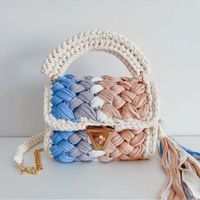 Women's Polyester Color Block Elegant Ethnic Style Square Lock Clasp Handbag sku image 3