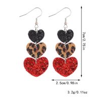 1 Pair Simple Style Commute Heart Shape Printing Pu Leather Drop Earrings main image 2