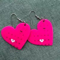 1 Pair Ig Style Simple Style Heart Shape Arylic Drop Earrings sku image 1