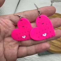 1 Pair Ig Style Simple Style Heart Shape Arylic Drop Earrings main image 5