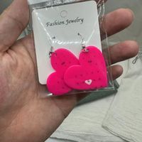 1 Pair Ig Style Simple Style Heart Shape Arylic Drop Earrings main image 4