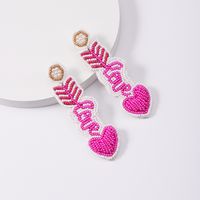 1 Pair Elegant Lady Letter Heart Shape Plastic Resin Drop Earrings main image 5