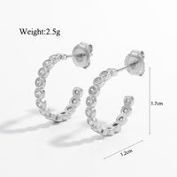 1 Pair Glam Simple Style Geometric Plating Inlay Sterling Silver Zircon White Gold Plated Rhodium Plated Ear Studs sku image 1