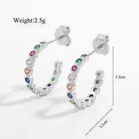 1 Pair Glam Simple Style Geometric Plating Inlay Sterling Silver Zircon White Gold Plated Rhodium Plated Ear Studs sku image 2