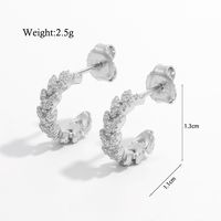 1 Pair Glam Simple Style Geometric Plating Inlay Sterling Silver Zircon White Gold Plated Rhodium Plated Ear Studs sku image 3