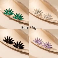 1 Pair Casual Vacation Plant Plating Inlay Alloy Rhinestones Glass Drop Earrings main image 2