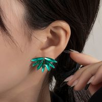 1 Pair Casual Vacation Plant Plating Inlay Alloy Rhinestones Glass Drop Earrings main image 4