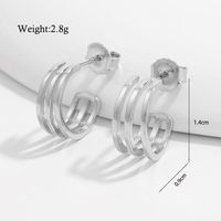 1 Pair Glam Simple Style Geometric Plating Inlay Sterling Silver Zircon White Gold Plated Rhodium Plated Ear Studs sku image 5