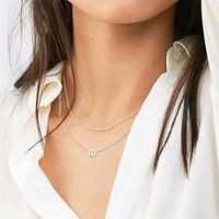 Simple Style Letter Copper 14k Gold Plated Double Layer Necklaces In Bulk main image 6