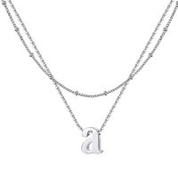 Simple Style Letter Copper 14k Gold Plated Double Layer Necklaces In Bulk sku image 1