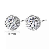 1 Pair Simple Style Commute Solid Color Plating Inlay Copper Zircon White Gold Plated Rhodium Plated Ear Studs main image 2