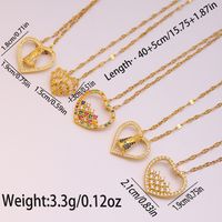 Ig Style Simple Style Heart Shape Stainless Steel Copper 18k Gold Plated Zircon Pendant Necklace In Bulk main image 2