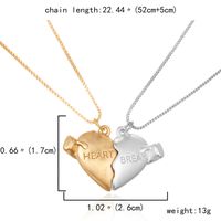 Elegant Streetwear Heart Shape Alloy Plating Valentine's Day Unisex Pendant Necklace main image 2